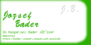 jozsef bader business card